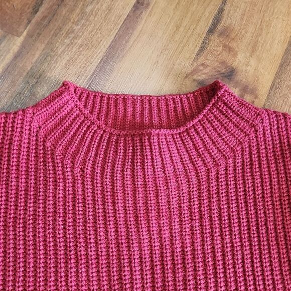 Madison Grey Pink Mockneck Button Side Sweater - Picture 3 of 6